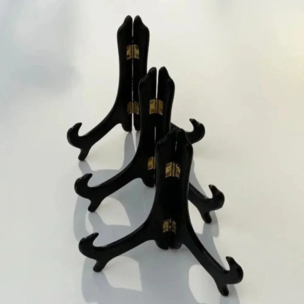 2/$30 Painted Wooden Plate Stand Brass Hinges